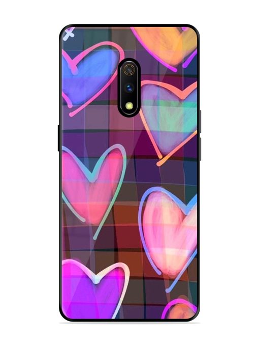 Neon Hearts Glossy Soft Edge Case for Realme X Chachhi