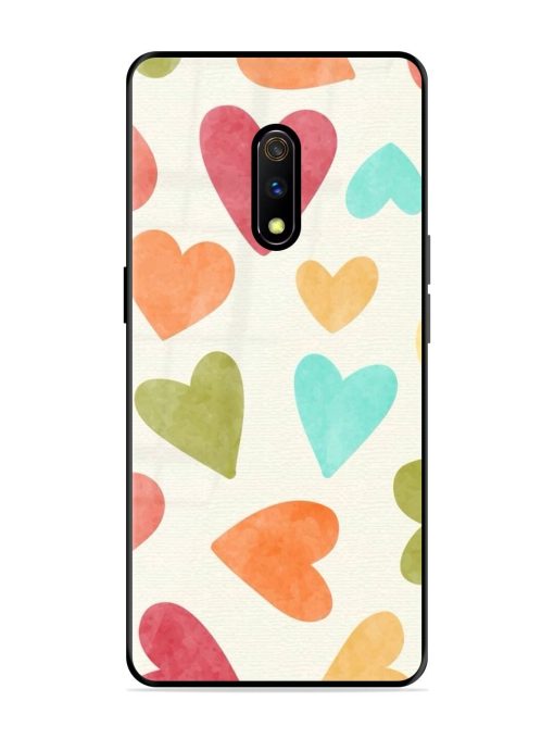 Watercolor Hearts Glossy Soft Edge Case for Realme X Chachhi