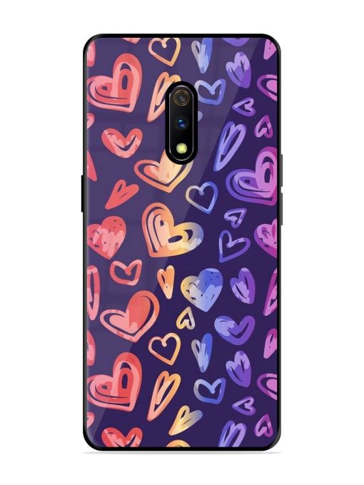 Rainbow Hearts Glossy Soft Edge Case for Realme X Chachhi