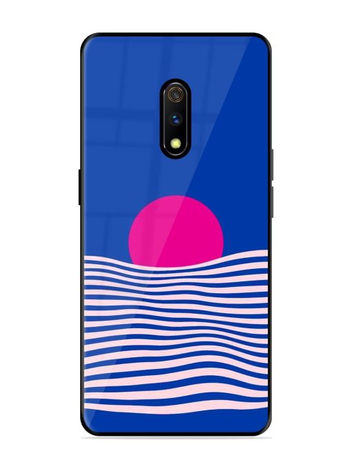 Pink Sunset Over Blue Waves Glossy Soft Edge Case for Realme X Chachhi