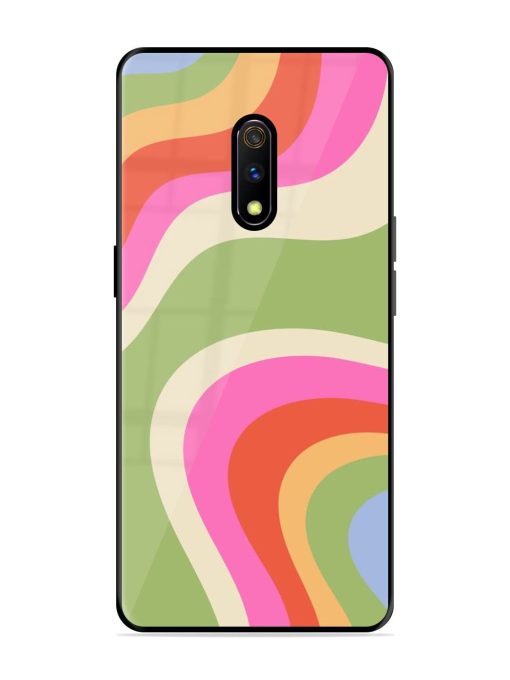 Wavy Rainbow Wonderland Glossy Soft Edge Case for Realme X