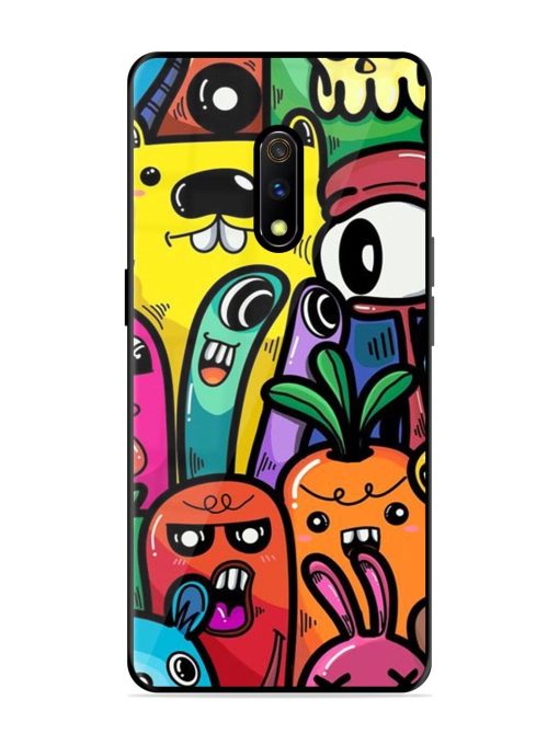 Whimsical Doodle Chaos Glossy Soft Edge Case for Realme X
