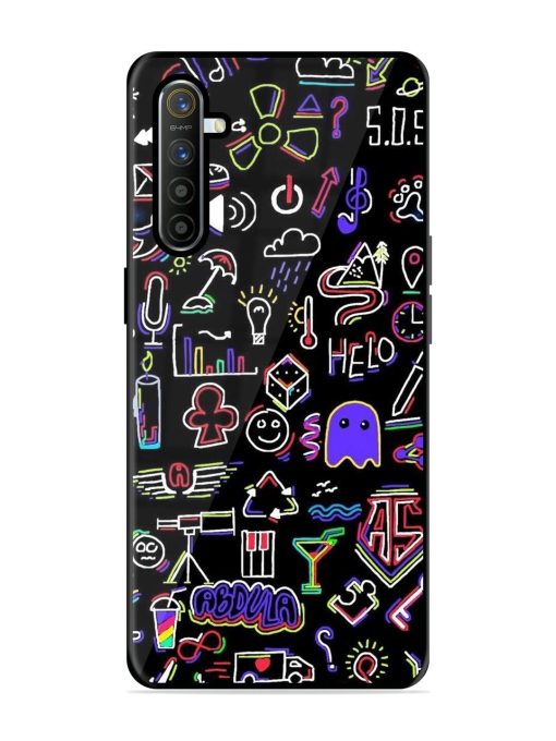 Neon Doodle Glossy Soft Edge Case for Realme X2 Chachhi