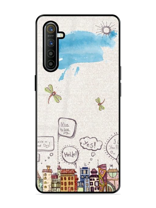 Doodle City Glossy Soft Edge Case for Realme X2 Chachhi