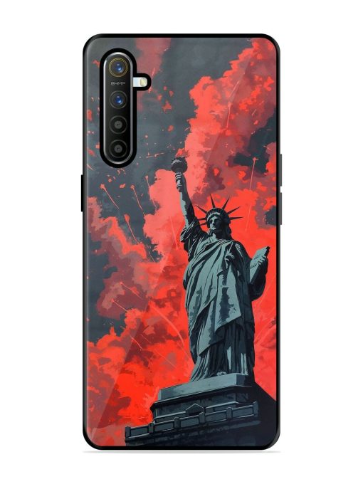 Lady Liberty'S Firework Finale Glossy Soft Edge Case for Realme X2 Chachhi