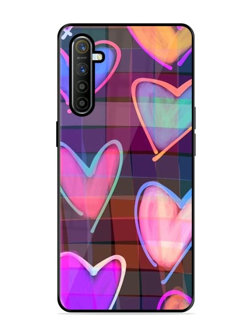 Neon Hearts Glossy Soft Edge Case for Realme X2 Chachhi