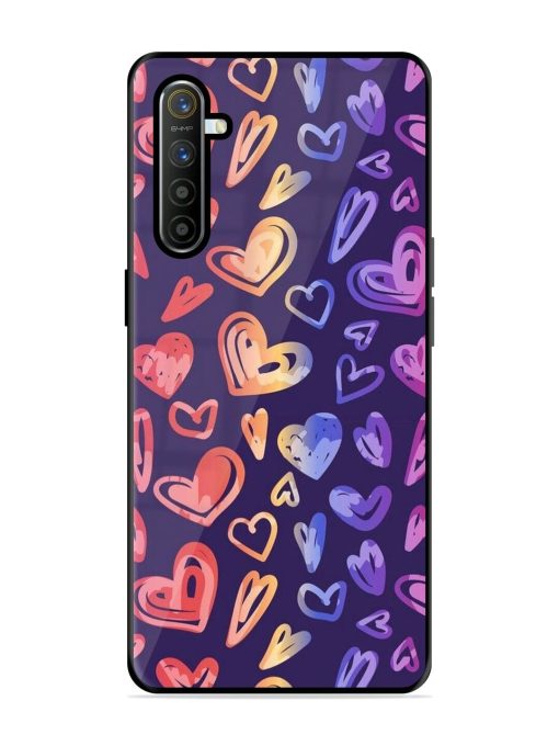 Rainbow Hearts Glossy Soft Edge Case for Realme X2 Chachhi