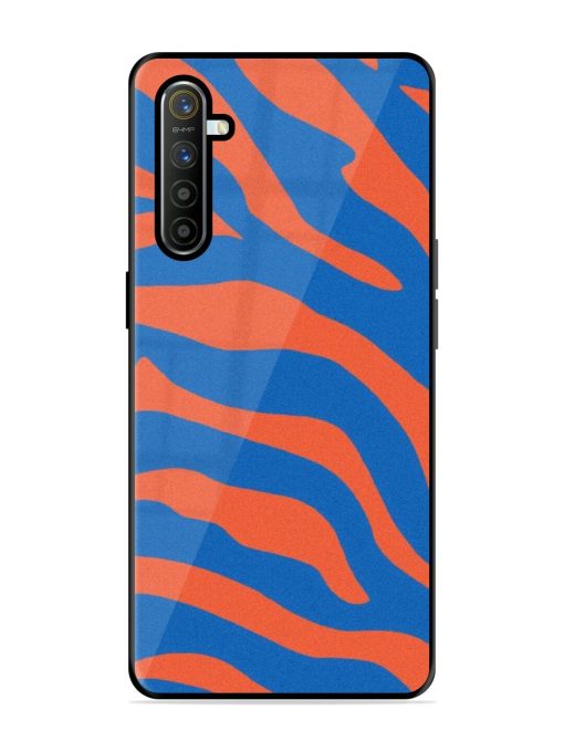 Zebra Stripes In Blue And Orange Glossy Soft Edge Case for Realme X2 Chachhi