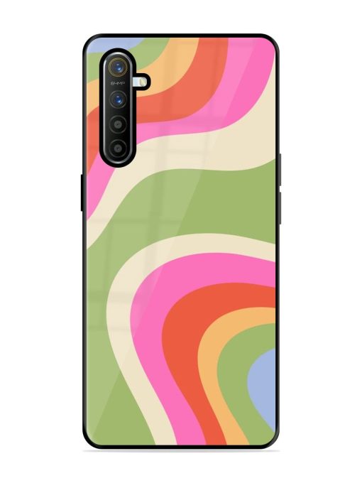 Wavy Rainbow Wonderland Glossy Soft Edge Case for Realme X2 Chachhi