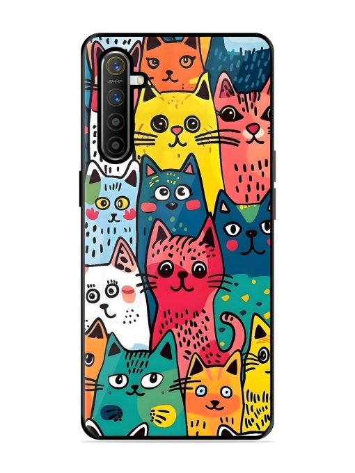 Feline Frenzy Glossy Soft Edge Case for Realme X2 Chachhi