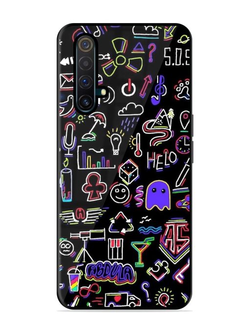 Neon Doodle Glossy Soft Edge Case for Realme X3 Chachhi