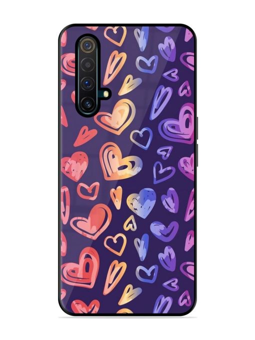 Rainbow Hearts Glossy Soft Edge Case for Realme X3 Chachhi