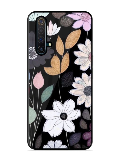 Whimsical Blooms On Black Glossy Soft Edge Case for Realme X3 Chachhi