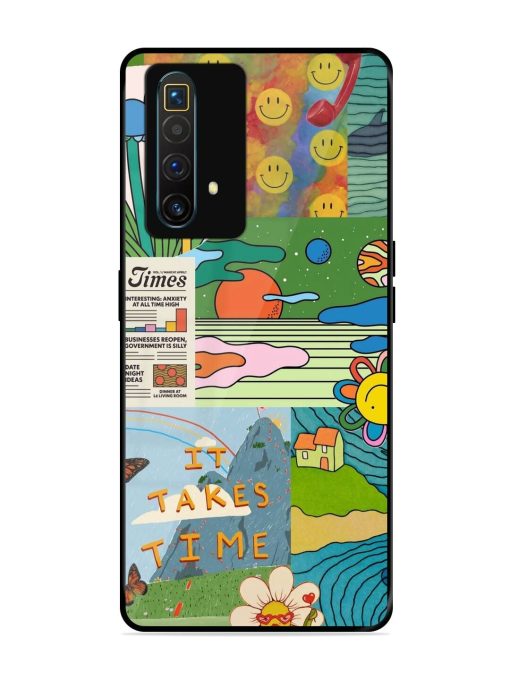 Groovy Vibes Glossy Soft Edge Case for Realme X3 Superzoom Chachhi