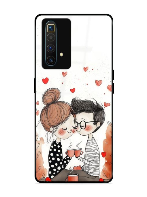 Couple Seating With Coffee Glossy Soft Edge Case for Realme X3 Superzoom Chachhi