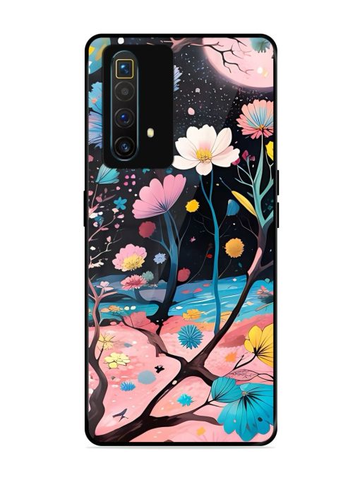 Cosmic Bloom Glossy Soft Edge Case for Realme X3 Superzoom Chachhi