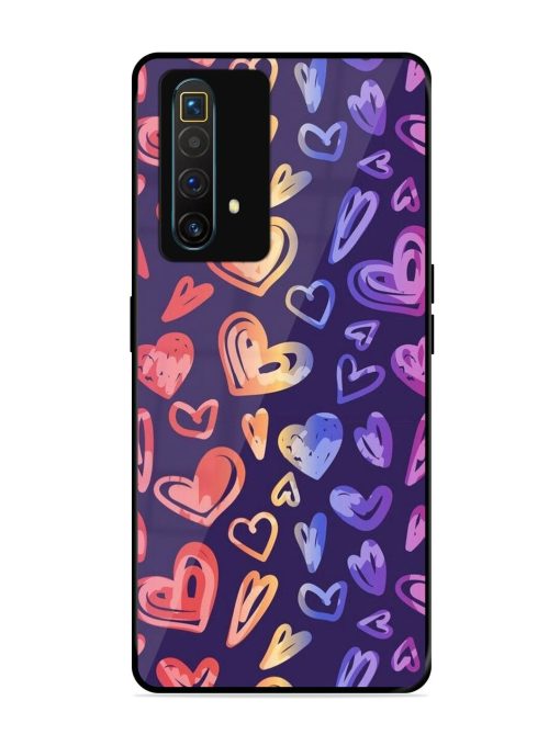 Rainbow Hearts Glossy Soft Edge Case for Realme X3 Superzoom Chachhi