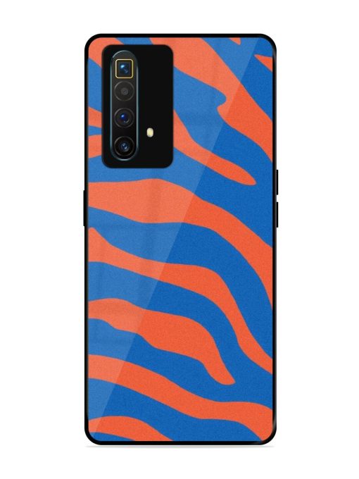 Zebra Stripes In Blue And Orange Glossy Soft Edge Case for Realme X3 Superzoom Chachhi