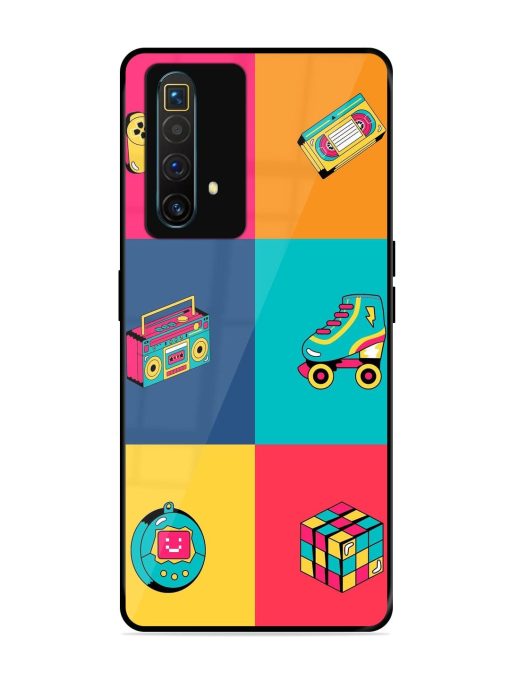 90S Throwback Grid Glossy Soft Edge Case for Realme X3 Superzoom Chachhi