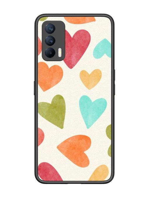 Watercolor Hearts Glossy Soft Edge Case for Realme X7 (5G) Chachhi