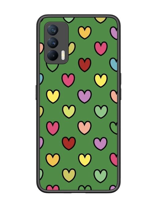 Rainbow Heart Parade Glossy Soft Edge Case for Realme X7 (5G) Chachhi