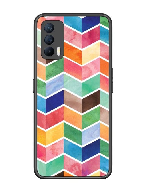 Watercolor Chevron Whimsy Glossy Soft Edge Case for Realme X7 (5G) Chachhi