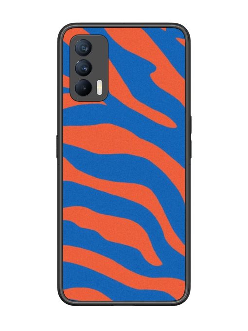 Zebra Stripes In Blue And Orange Glossy Soft Edge Case for Realme X7 (5G)