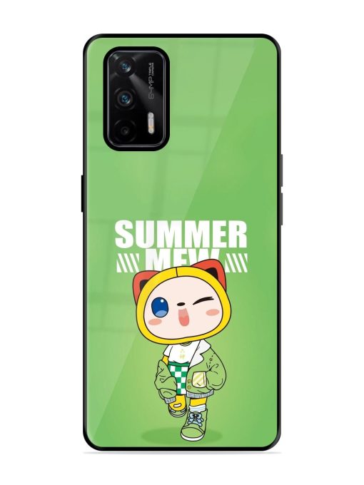 Purrfect Summer Glossy Soft Edge Case for Realme X7 Max (5G) Chachhi