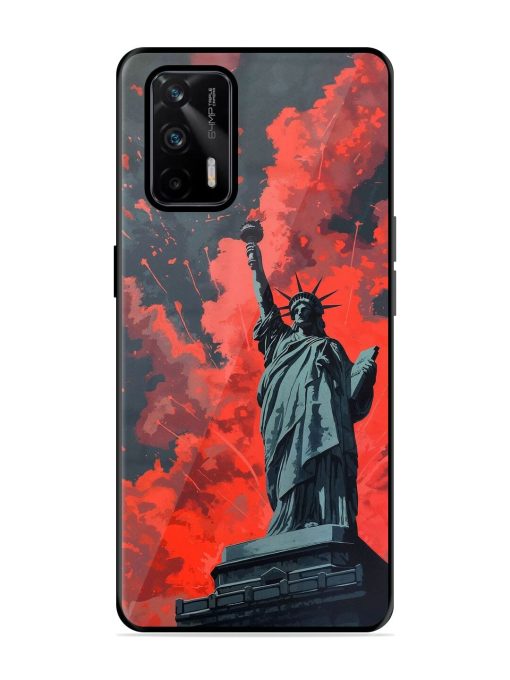 Lady Liberty'S Firework Finale Glossy Soft Edge Case for Realme X7 Max (5G) Chachhi