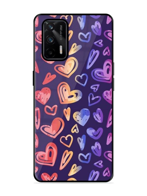 Rainbow Hearts Glossy Soft Edge Case for Realme X7 Max (5G)