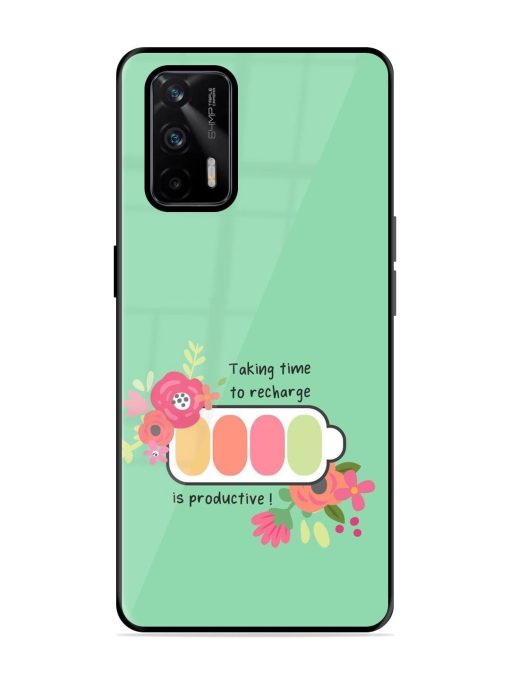 Recharge And Bloom Glossy Soft Edge Case for Realme X7 Max (5G) Chachhi