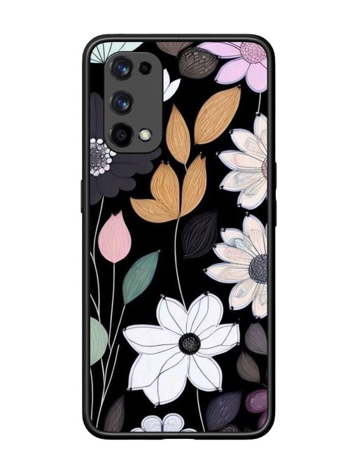 Whimsical Blooms On Black Glossy Soft Edge Case for Realme X7 Pro (5G) Chachhi