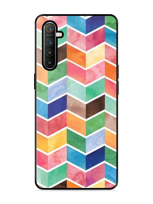 Watercolor Chevron Whimsy Glossy Soft Edge Case for Realme Xt Chachhi