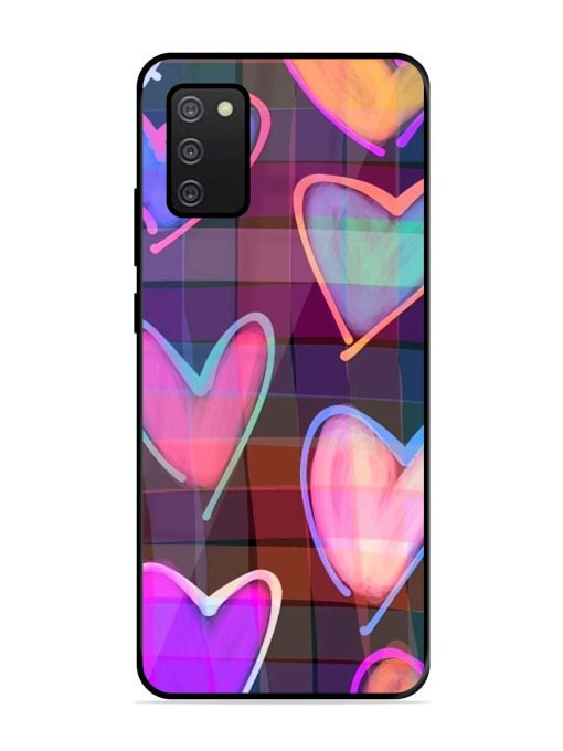 Neon Hearts Glossy Soft Edge Case for Samsung Galaxy A02S Chachhi