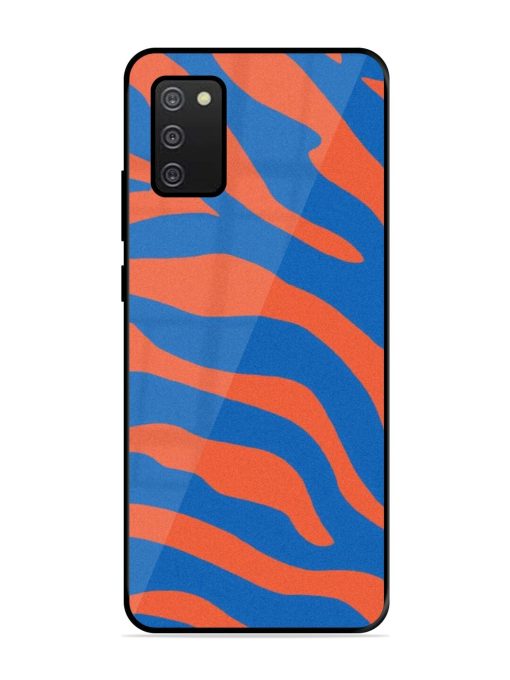 Zebra Stripes In Blue And Orange Glossy Soft Edge Case for Samsung Galaxy A02S Chachhi