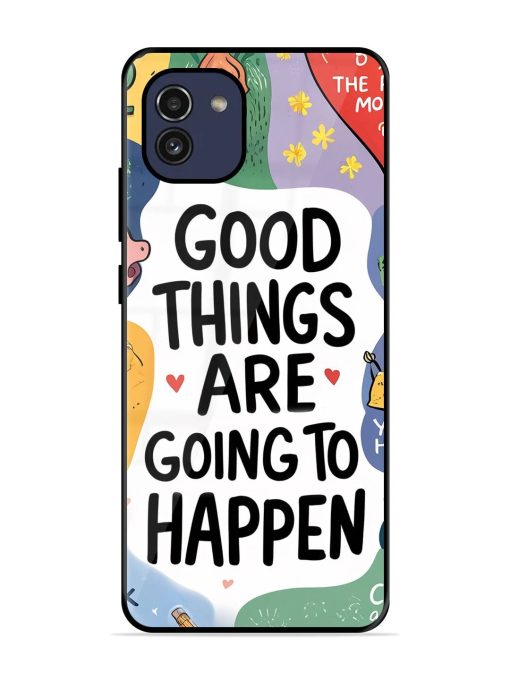 Uplifting Scribbles Glossy Soft Edge Case for Samsung Galaxy A03 Chachhi