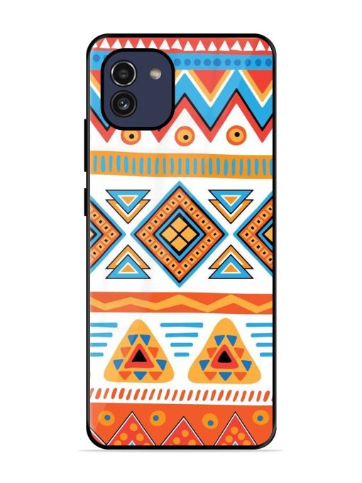 Vibrant Tribal Pattern Glossy Soft Edge Case for Samsung Galaxy A03 Chachhi