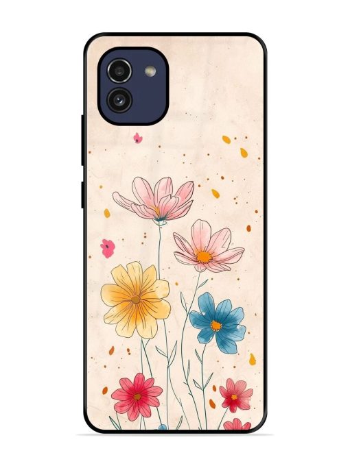 Delicate Bloom Glossy Soft Edge Case for Samsung Galaxy A03 Chachhi