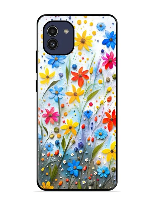 Vibrant Floral Glossy Soft Edge Case for Samsung Galaxy A03 Chachhi