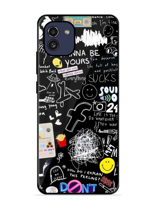 Doodle Diary Glossy Soft Edge Case for Samsung Galaxy A03 Chachhi