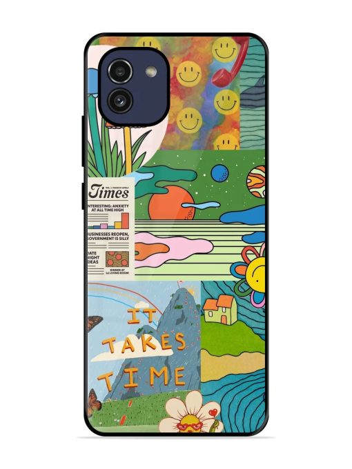 Groovy Vibes Glossy Soft Edge Case for Samsung Galaxy A03 Chachhi