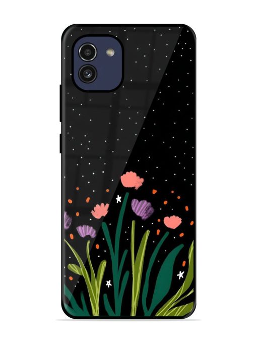 Midnight Bloom Glossy Soft Edge Case for Samsung Galaxy A03 Chachhi