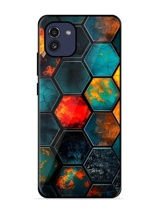 Hexagon Hive Glossy Soft Edge Case for Samsung Galaxy A03 Chachhi