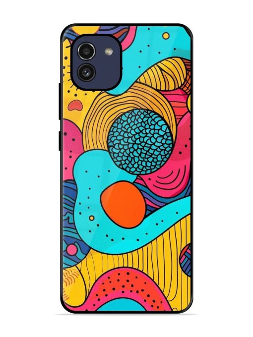 Psychedelic Patterns Glossy Soft Edge Case for Samsung Galaxy A03 Chachhi