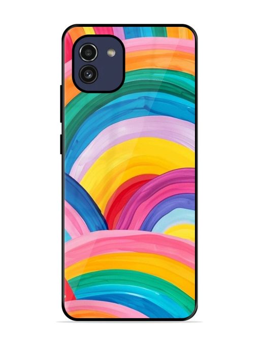 Rainbow Symphony Glossy Soft Edge Case for Samsung Galaxy A03 Chachhi