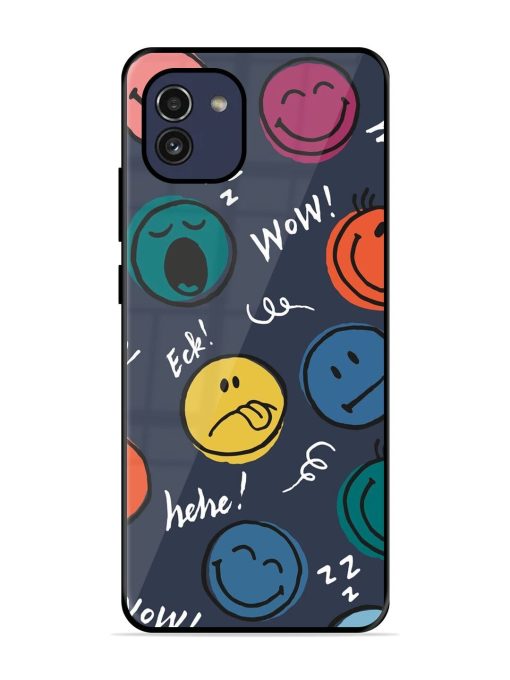 Emoticon Parade Glossy Soft Edge Case for Samsung Galaxy A03 Chachhi