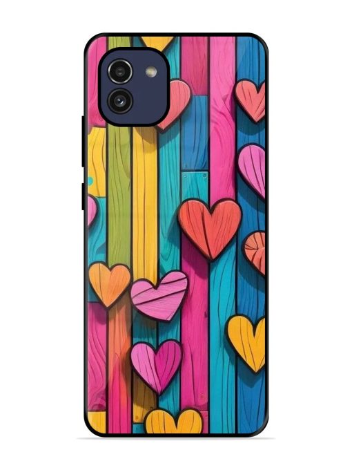 Rainbow Of Hearts Glossy Soft Edge Case for Samsung Galaxy A03 Chachhi