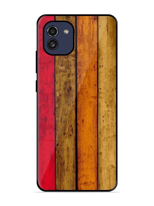 Colorful Woodgrain Glossy Soft Edge Case for Samsung Galaxy A03 Chachhi