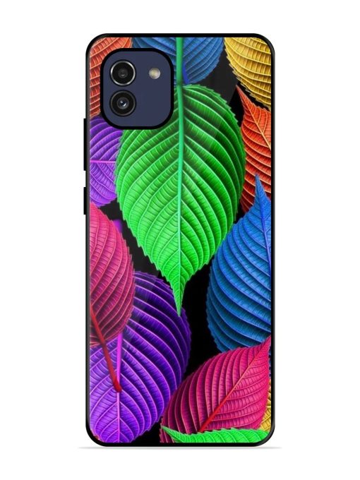 Rainbow Leaf Symphony Glossy Soft Edge Case for Samsung Galaxy A03 Chachhi