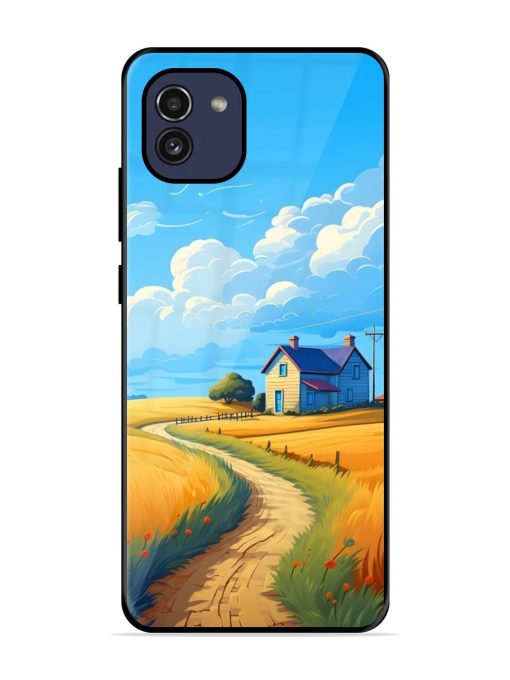 Countryside Cottage Glossy Soft Edge Case for Samsung Galaxy A03 Chachhi